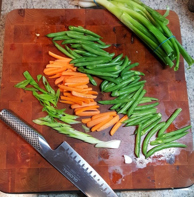 String beans and Carrots